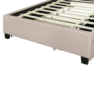 Upholstered Platform Bed With Storage Headboard, Trundle & 2 Drawers And A Set Of Sockets & USB Ports