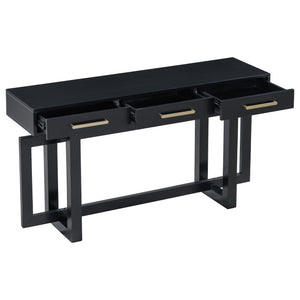Elegant Console Table with Three Drawers - Black or Antique Gray