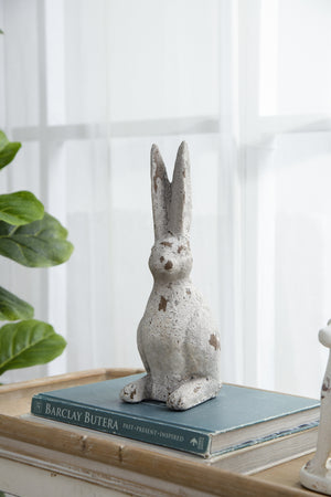 Weathered Cement Rabbit Statue