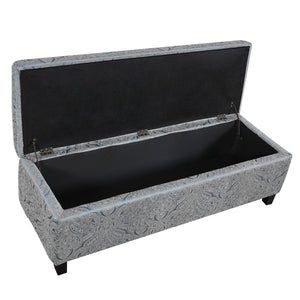 Indoor Jacquard Storage Ottoman Bench