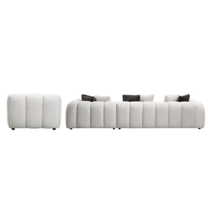 Manilla - Sectional Sofa With Chair - Ivory White