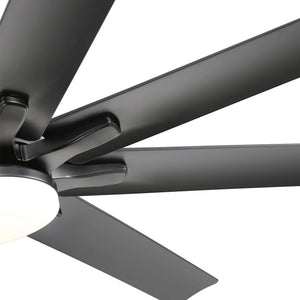 Ceiling Fan With Dimmable LED Light, 8 Blades, Smart Remote Control, Reversible DC Motor For Home Office And Living Spaces - Matte Black