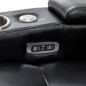 270° Power Swivel Recliner Home Theater Chair With Hidden Arm Storage, LED Light, Cup Holder, And Tray Table