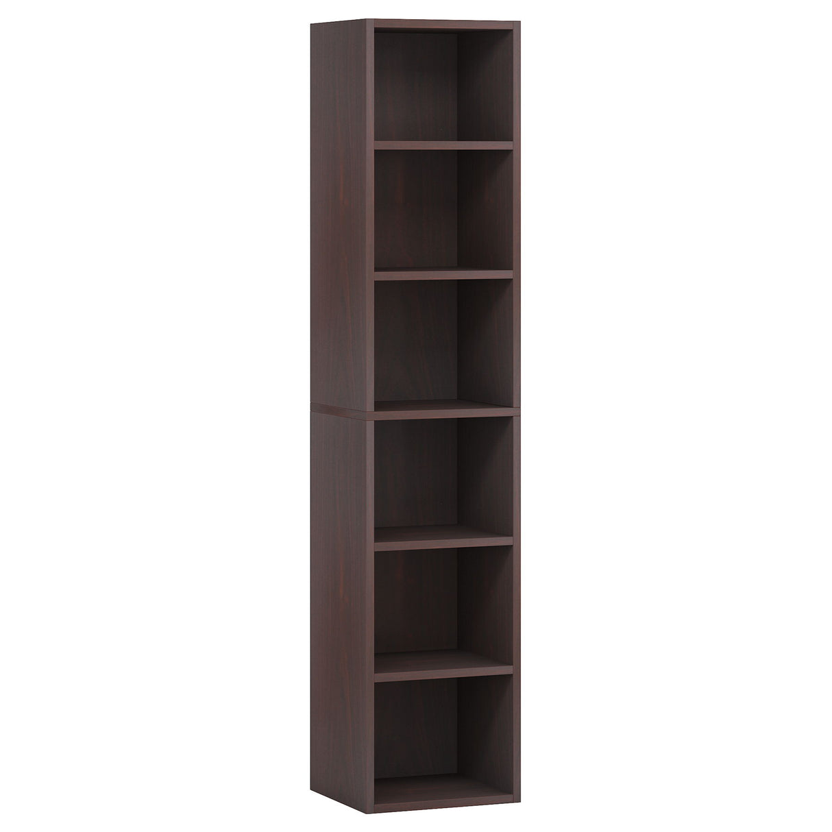 6 Tier Narrow Corner Cube Bookcase Storage, Freestanding Shelf With Open Cubes For Living Room