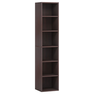 6 Tier Narrow Corner Cube Bookcase Storage, Freestanding Shelf With Open Cubes For Living Room