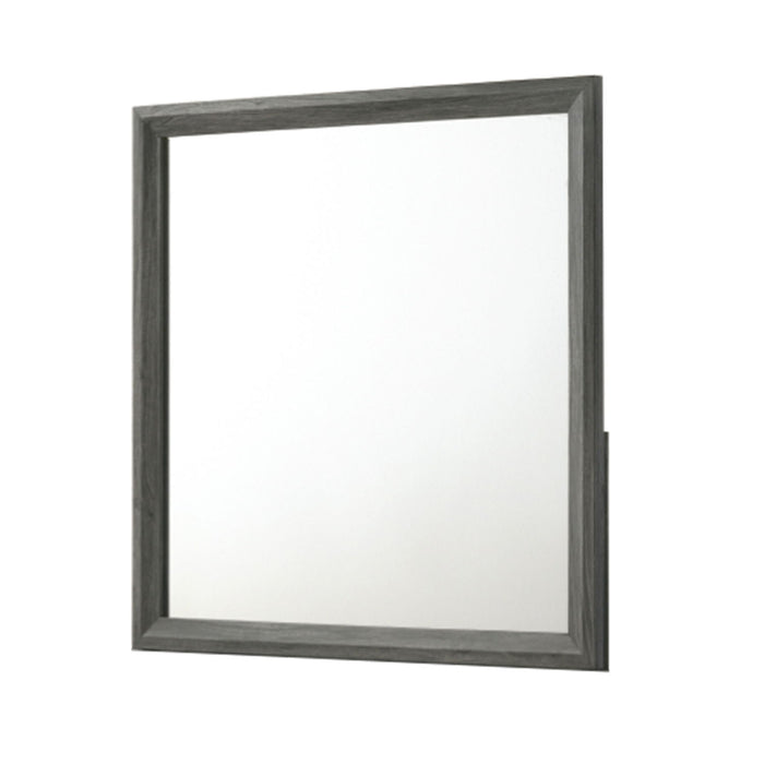 Square Mirror with Modern Wood Frame - Dark Gray or Light Brown