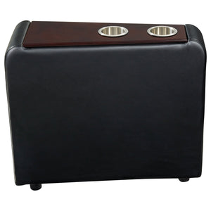Warren - 4 Seater Home Theater With 3 Wedge Consoles - Black