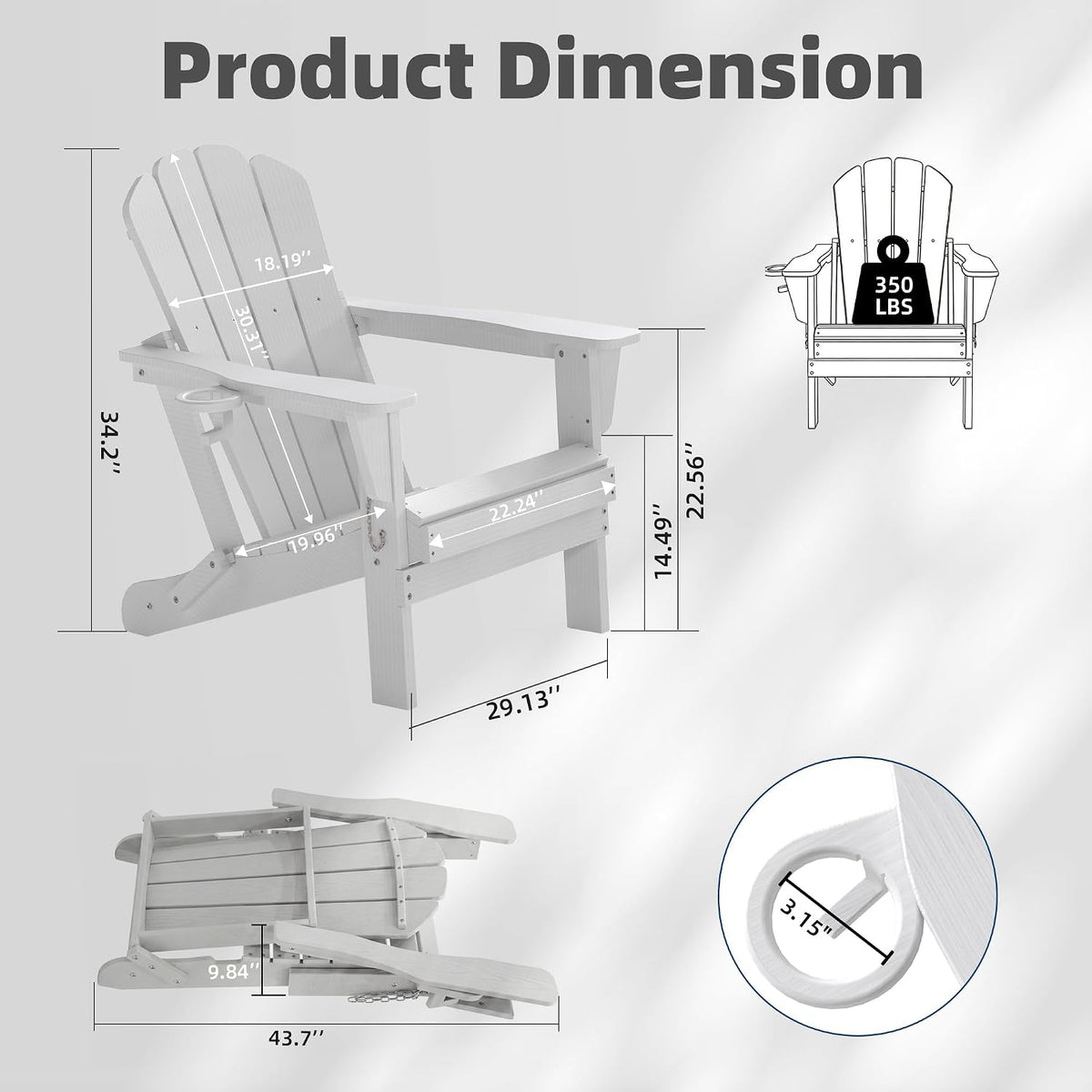 Adjustable HDPE Adirondack Chair with Customizable Comfort - Multiple Colors