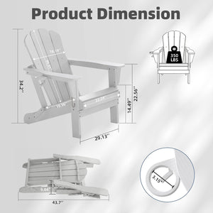 Adjustable HDPE Adirondack Chair with Customizable Comfort - Multiple Colors