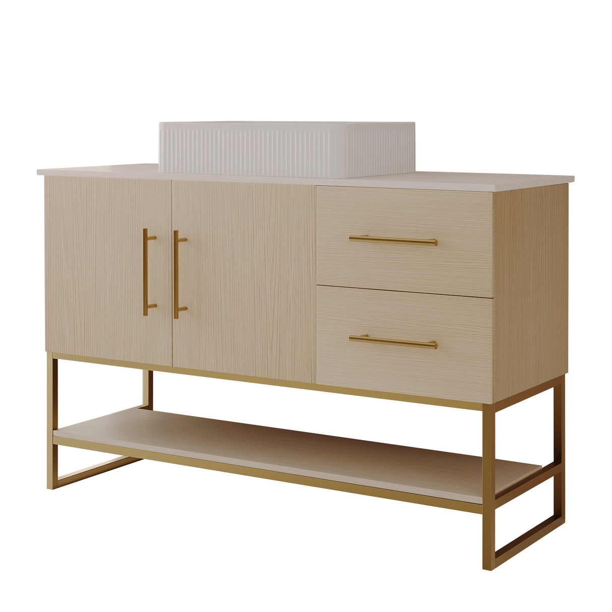 36" Modern Bathroom Vanity with Ceramic Vessel Sink