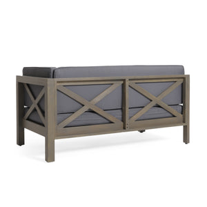Brava X-Back Corner Bench with Coffee Table