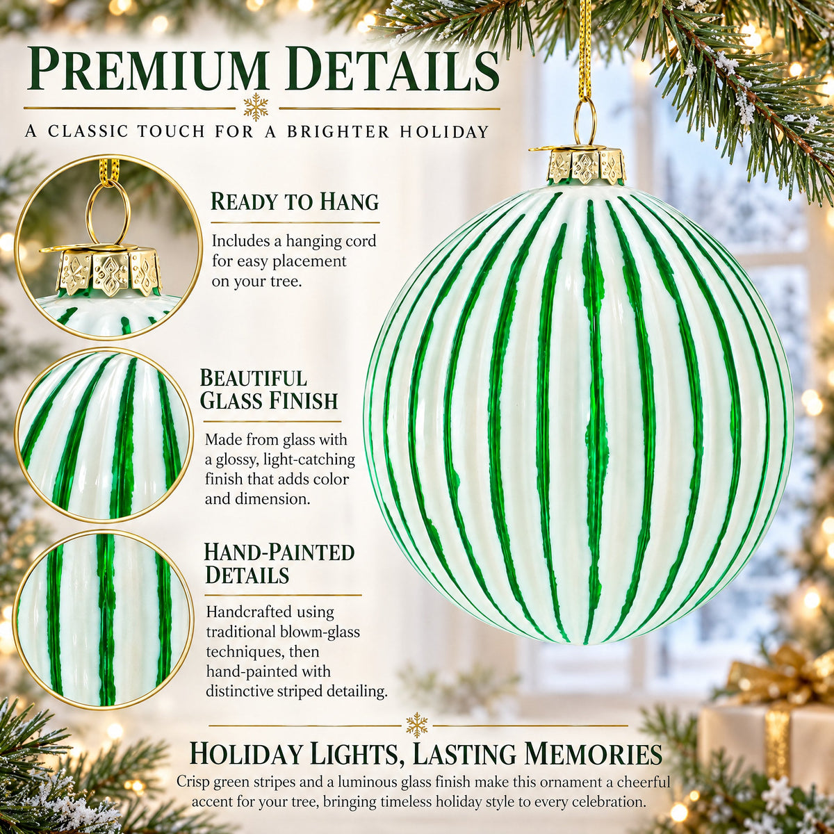Pinyin Oil-paper Umbrella Glass Christmas Ornament