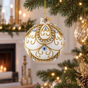 Victorian Jewels Glass Ball Christmas Ornament