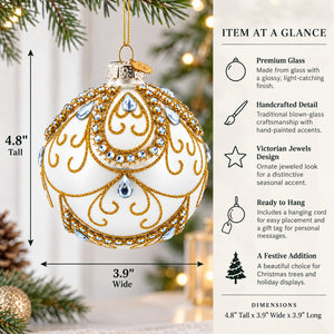 Victorian Jewels Glass Ball Christmas Ornament