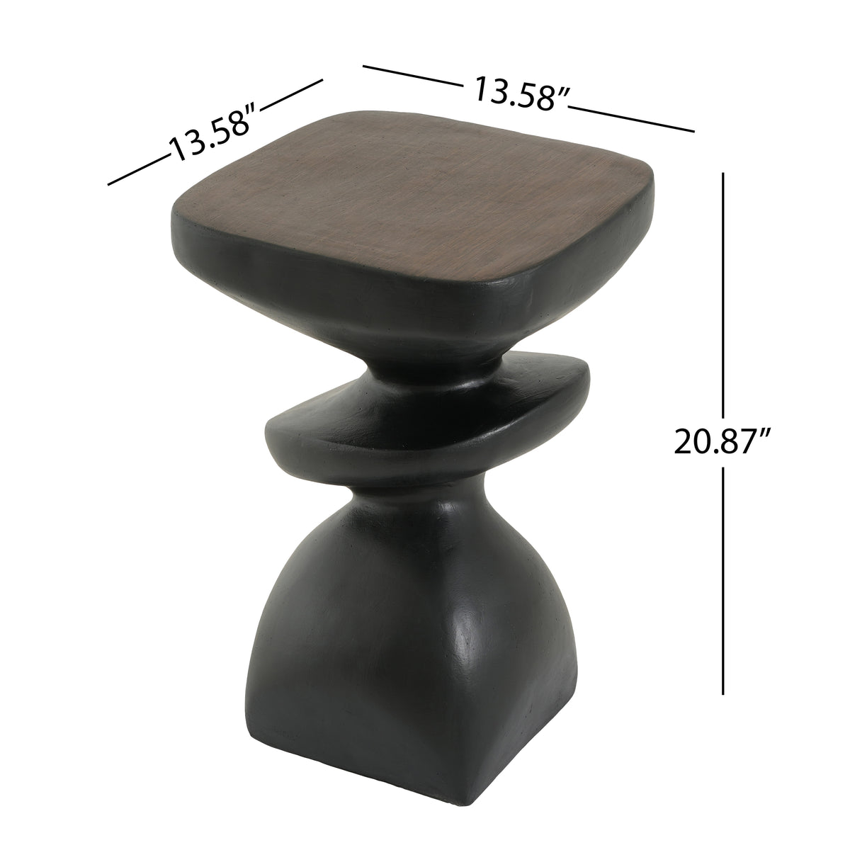 Black Abstract Tiered MGO Side Table