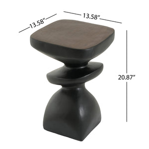 Black Abstract Tiered MGO Side Table