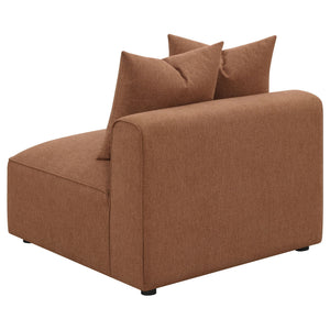 Colleen - Armless Chair With Pillows - Terracotta