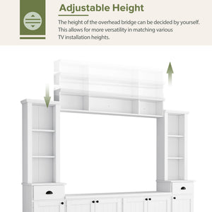 Minimalist Entertainment Wall Unit Set With Bridge For TVs Up To 75"