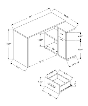 Computer Desk, Home Office, Corner, Storage Drawers, L Shape, Contemporary & Modern - Best Buy Furniture