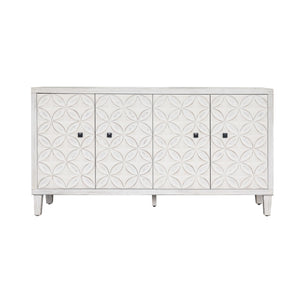 Accent Cabinet 4 Door Wooden Cabinet Sideboard Buffet Server Cabinet Storage Cabinet, For Living Room, Entryway, Hallway, Office, Kitchen And Dining Room - White Wash