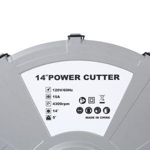 Portable Electric Corded Circular Concrete Saw 14" Wet / Dry Cutter 2600W Green Steel With Water Line & Guide Roller - Green