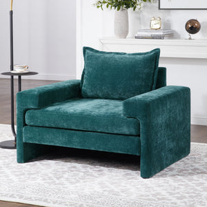 Upholstered Accent Chair With Wide Armrests And Ergonomic Back Support