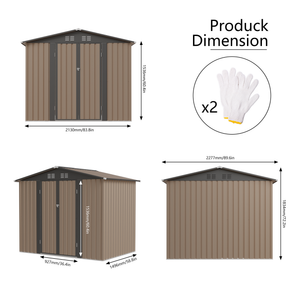 8FT x 6FT Garden Shed with Apex Roof