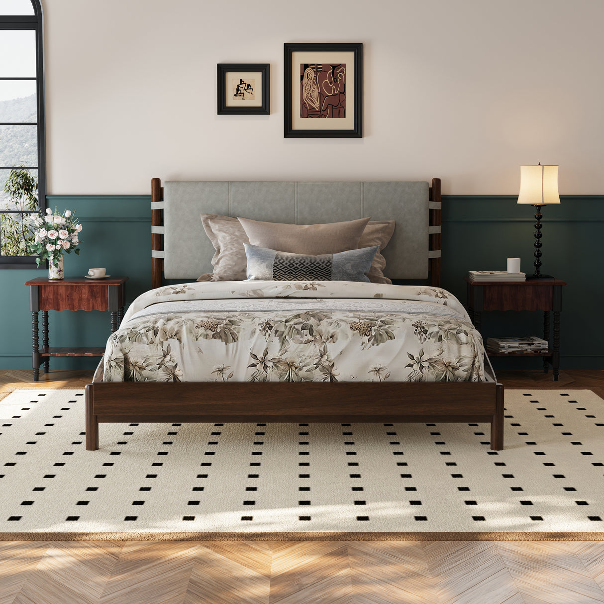 Premium Rubber Wood Platform Bed Frame