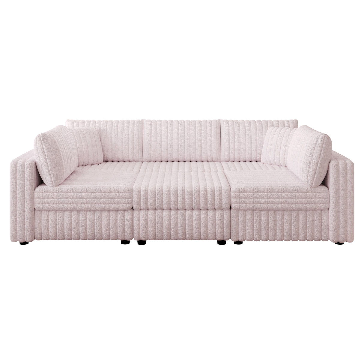 106.3" Soft U-Shaped 6-Person Sofa with Matching Ottoman