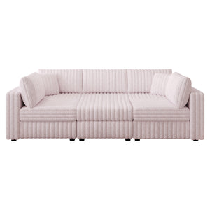 106.3" Soft U-Shaped 6-Person Sofa with Matching Ottoman
