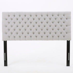 Queen Size Headboard With Button Tufting - Light Gray - Best Buy Furniture