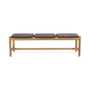 Cambria Rustic 3-Seater Outdoor Bench with Teak Finish