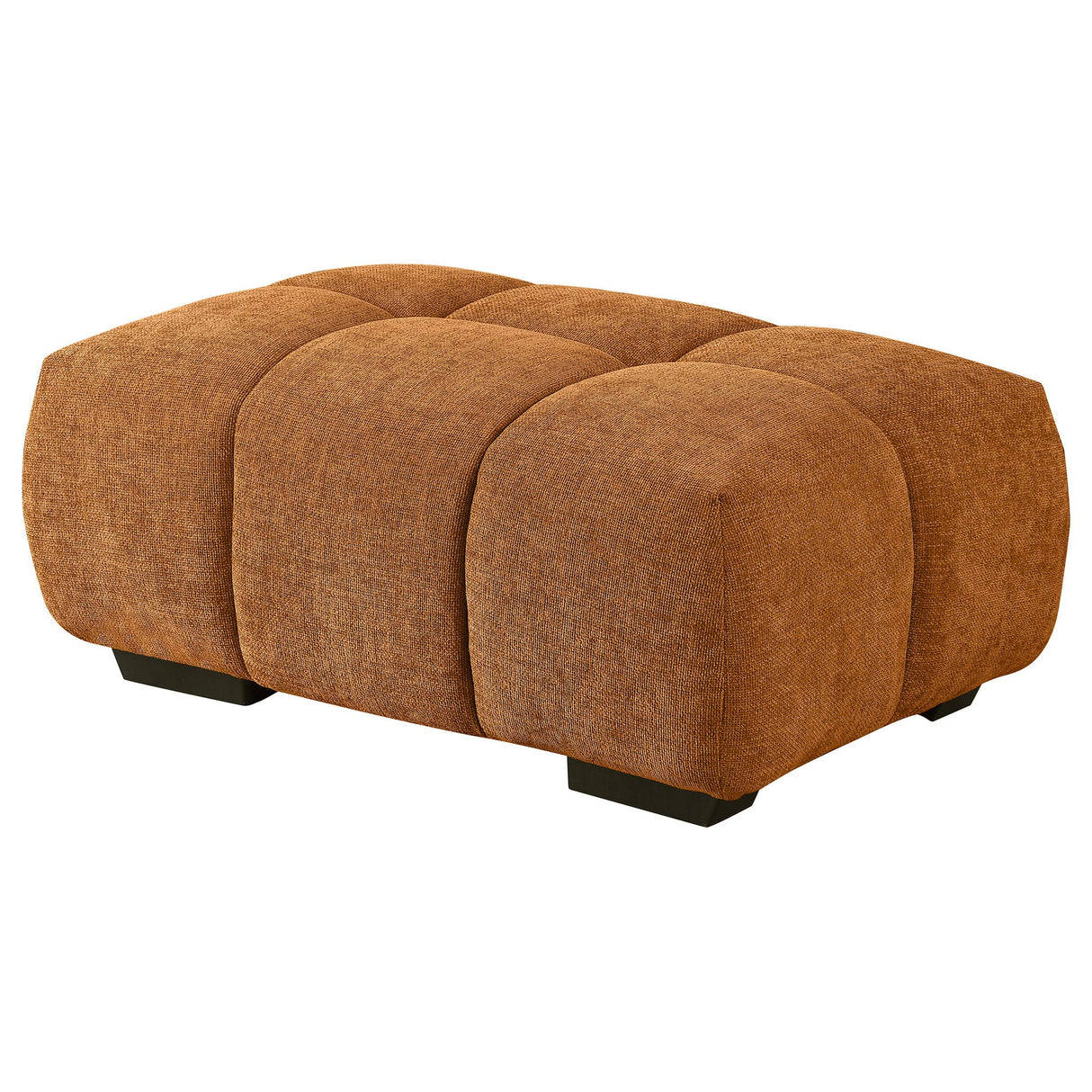 Inverness - Rectangular Upholstered Tufted Ottoman - Orange