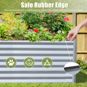 8x4x2 ft Galvanized Raised Garden Bed