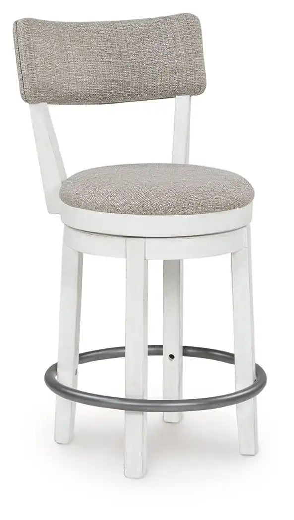 Robbinsdale - Upholstered Swivel Barstool (Set of 2) - Antique White - Best Buy Furniture