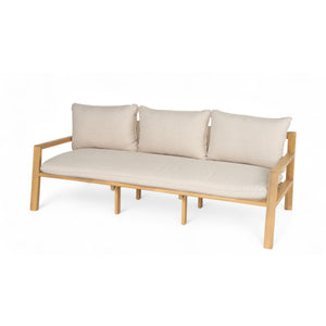 Outdoor Acacia Wood Woven Sofa With Cushions