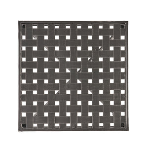 Outdoor Square Side Table With X Shaped Iron Frame - Black