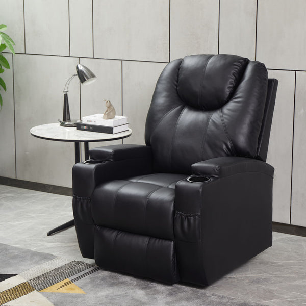 Modern Recliner Chair With Cup Holders, Remote Control
