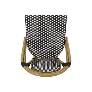 Outdoor PE Rattan and Aluminum French Bistro Chair, Set of 2
