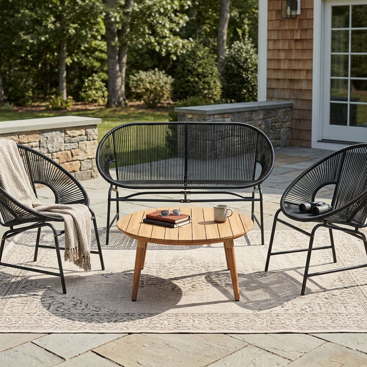 Nusa Outdoor Patio 4-Pcs Chat Set