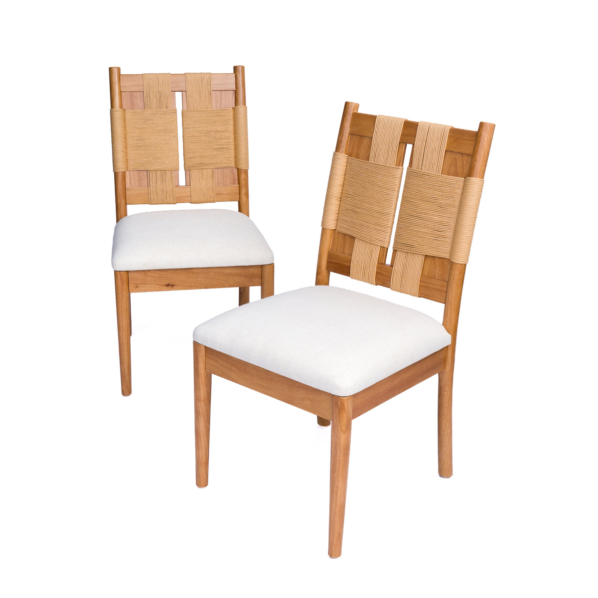 2-Piece Paper Rope Dining Chairs Set
