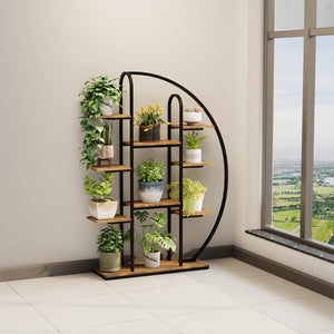 62.2 Inch Tall Metal Indoor Plant Stand with Grow Lights