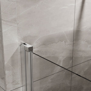 Pivot Shower Door, Tempered Glass, Semi Frameless