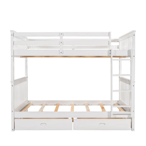 Bunk Bed With Ladders And 2 Storage Drawers