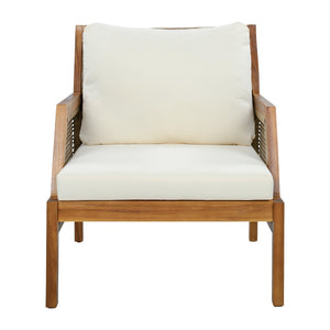 2 Piece Acacia Wood Patio Furniture Club Chair Set