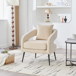 Open Back Accent Chair, Round Sofa Lounge Armchair