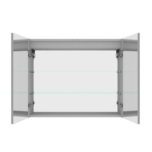 LED Medicine Cabinet With Mirror, Double Door With Defogger, Dimmer, Surface Mount
