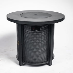 Propane Round 40000Btu Fire Pit Table - Black