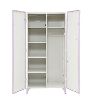 Priya II - Synthetic Leather Purple Wardrobe - Purple / White - Best Buy Furniture