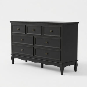 7 Drawer Dresser, Storage Chest - Black